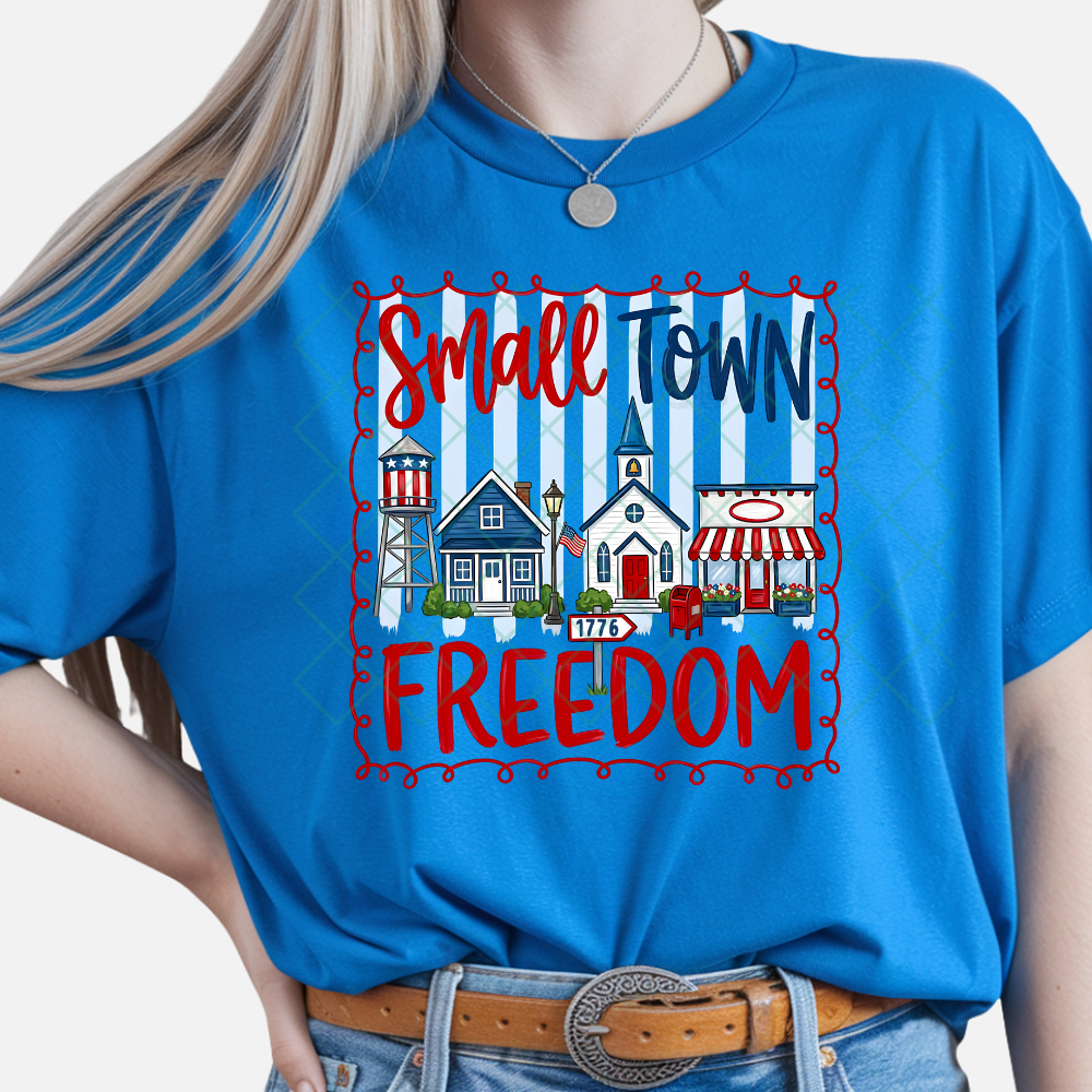 Small Town Freedom - T-Shirt, Premium Graphic, Trendy T-Shirt for Casual Wear