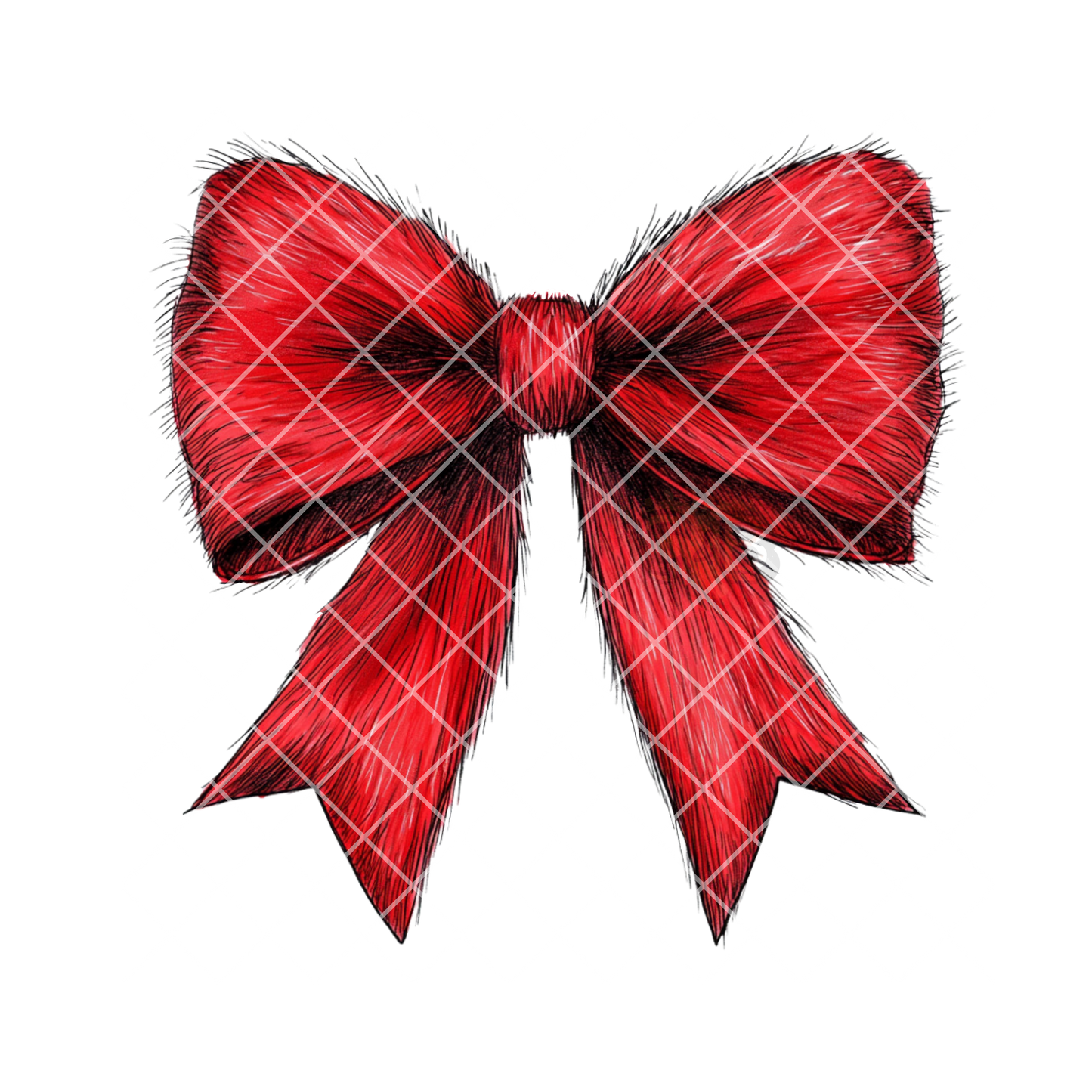 Red Furry Christmas Bow PNG