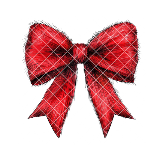 Red Furry Christmas Bow PNG