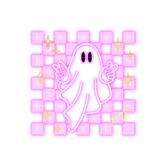 Pink Ghost Neon PNG