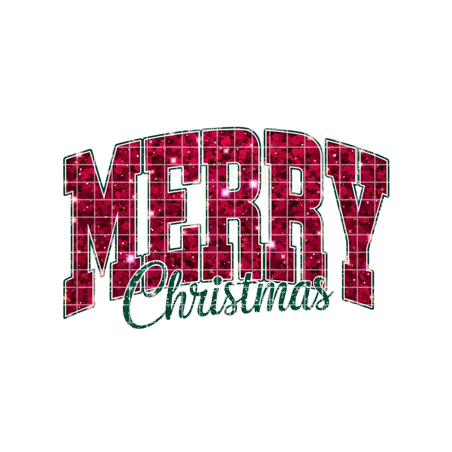 Red Glitter Merry Christmas PNG