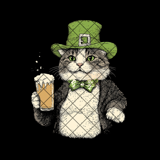 Shamrock Cat Bow Tie PNG