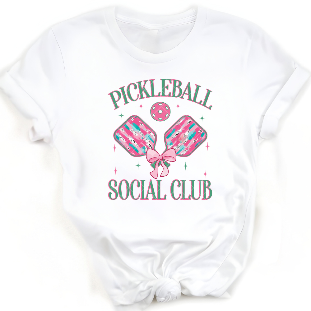 Pickleball Social Club Pink Paddle - Premium Graphic T-Shirt for Casual Wear