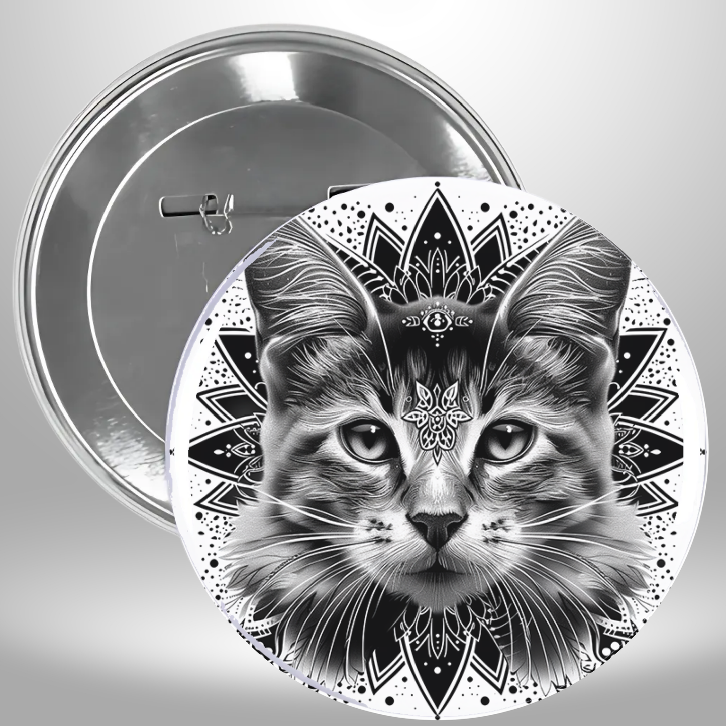 Bw Cat Pinback Button