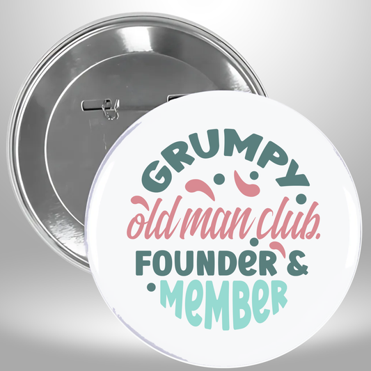 Grumpy Old Man Pinback Button