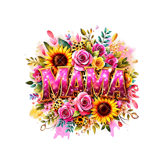Vibrant Mama With Sunflowers PNG