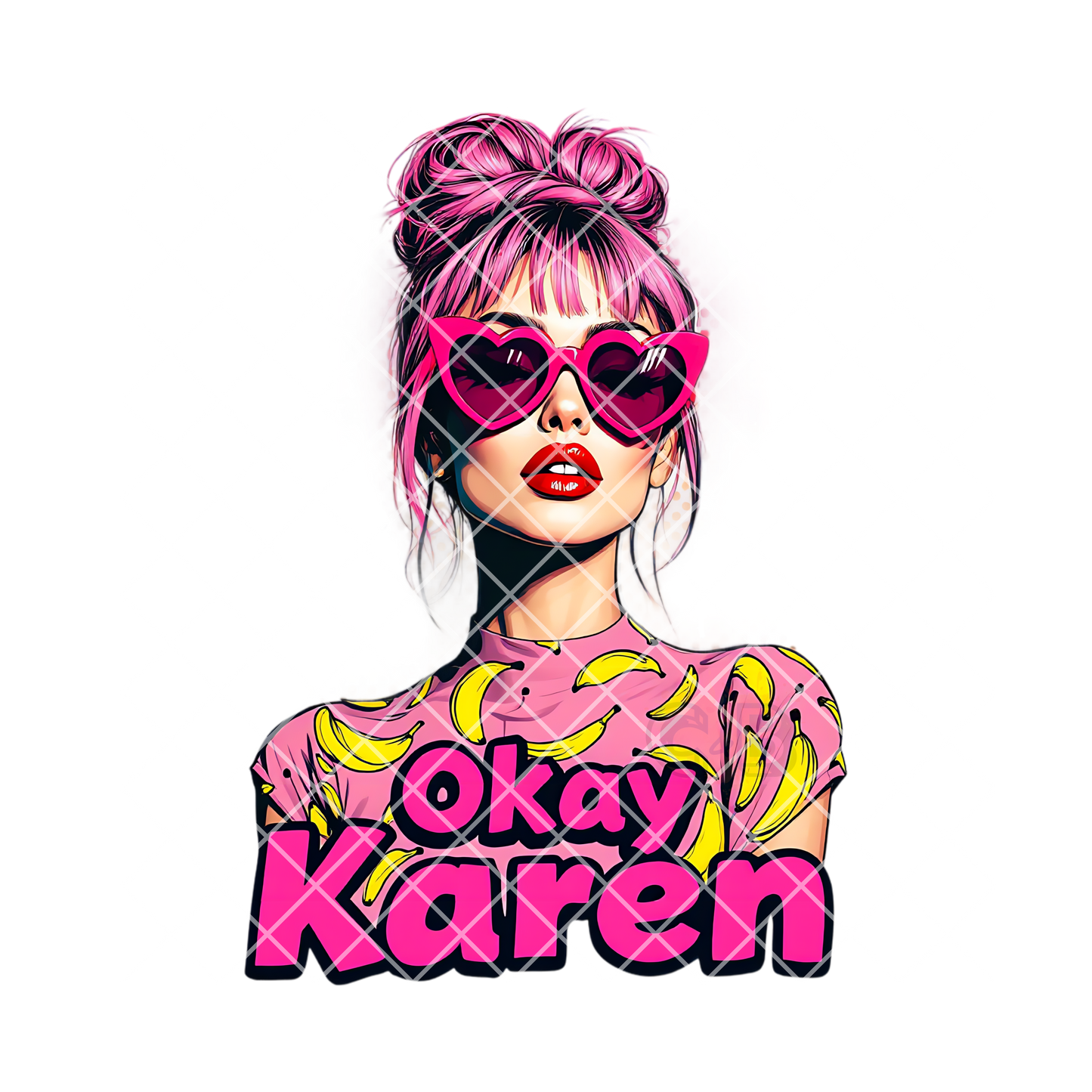 hello karen babe with bananas PNG