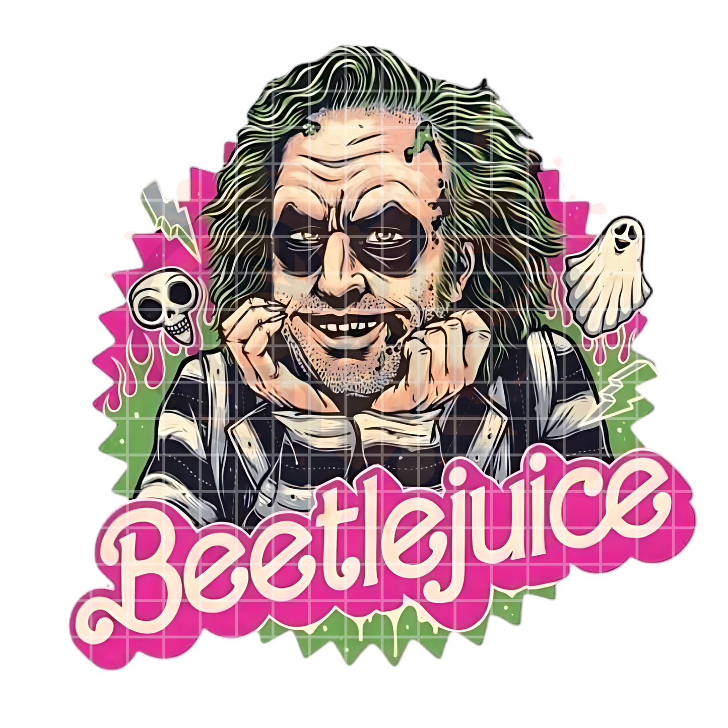 Beetlejuice Pink DTF Transfer