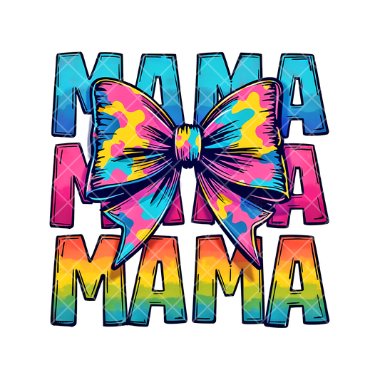 Tie Dye Mama Bow PNG