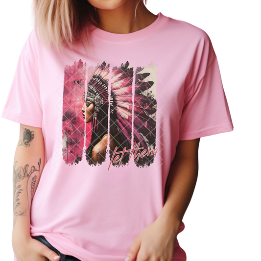 Pink Feathers Let Them Babe - Premium Graphic T-Shirt for Casual Wear
