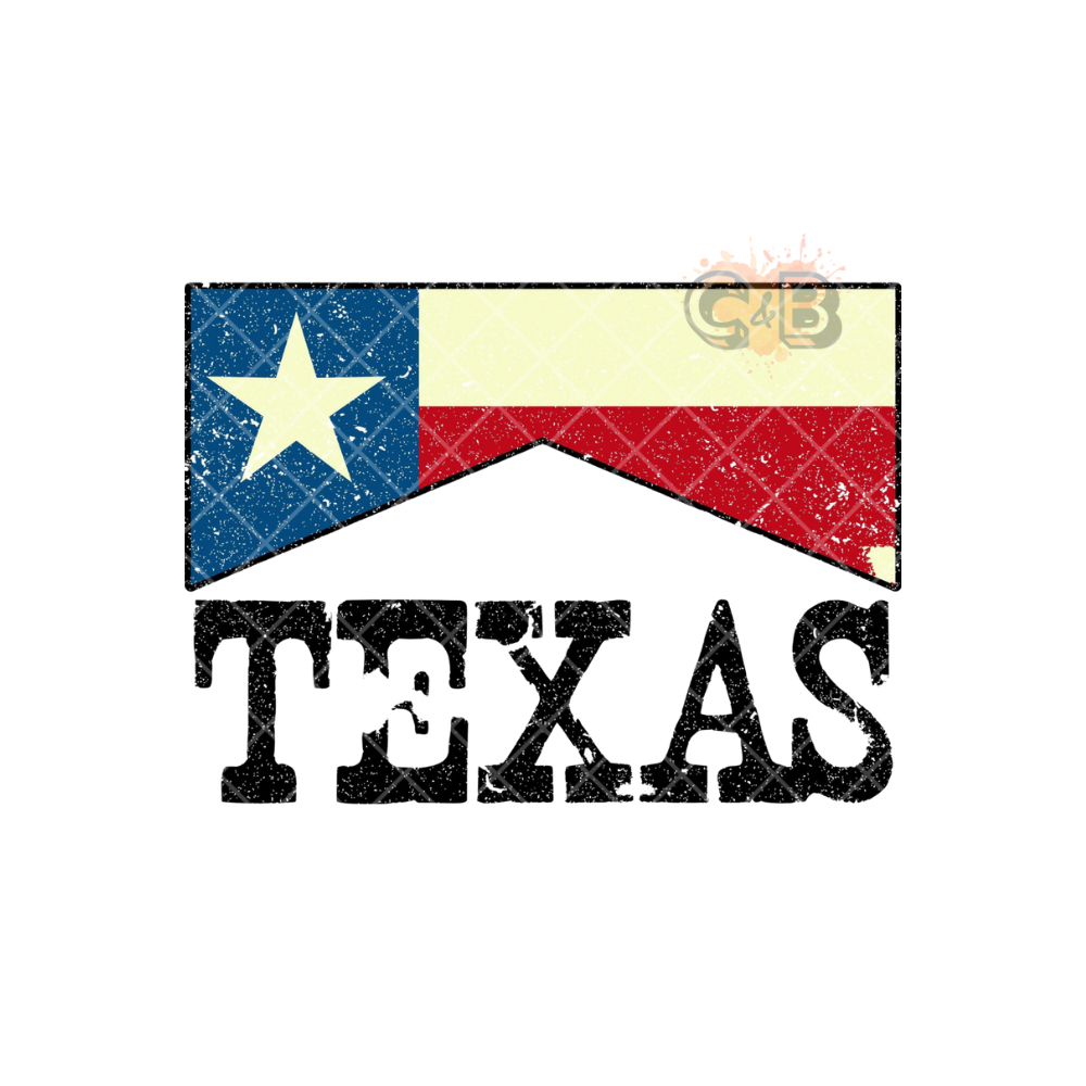 Texas Flag Lettering PNG