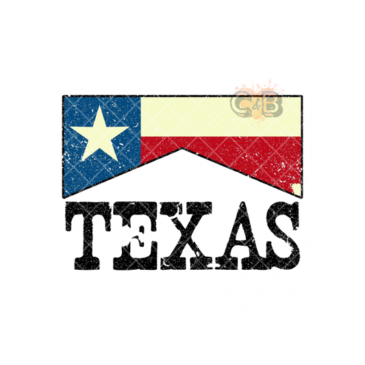 Texas Flag Lettering PNG