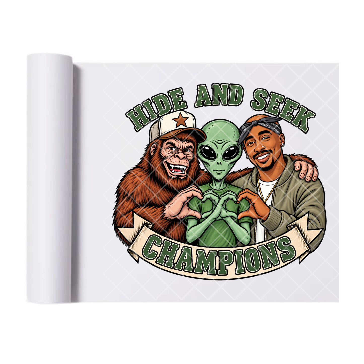 Hide and Seek Shacker - Direct Print Film Transfer for Trendy T-Shirts, Cotton, Polyester & Blends - High-Quality Print