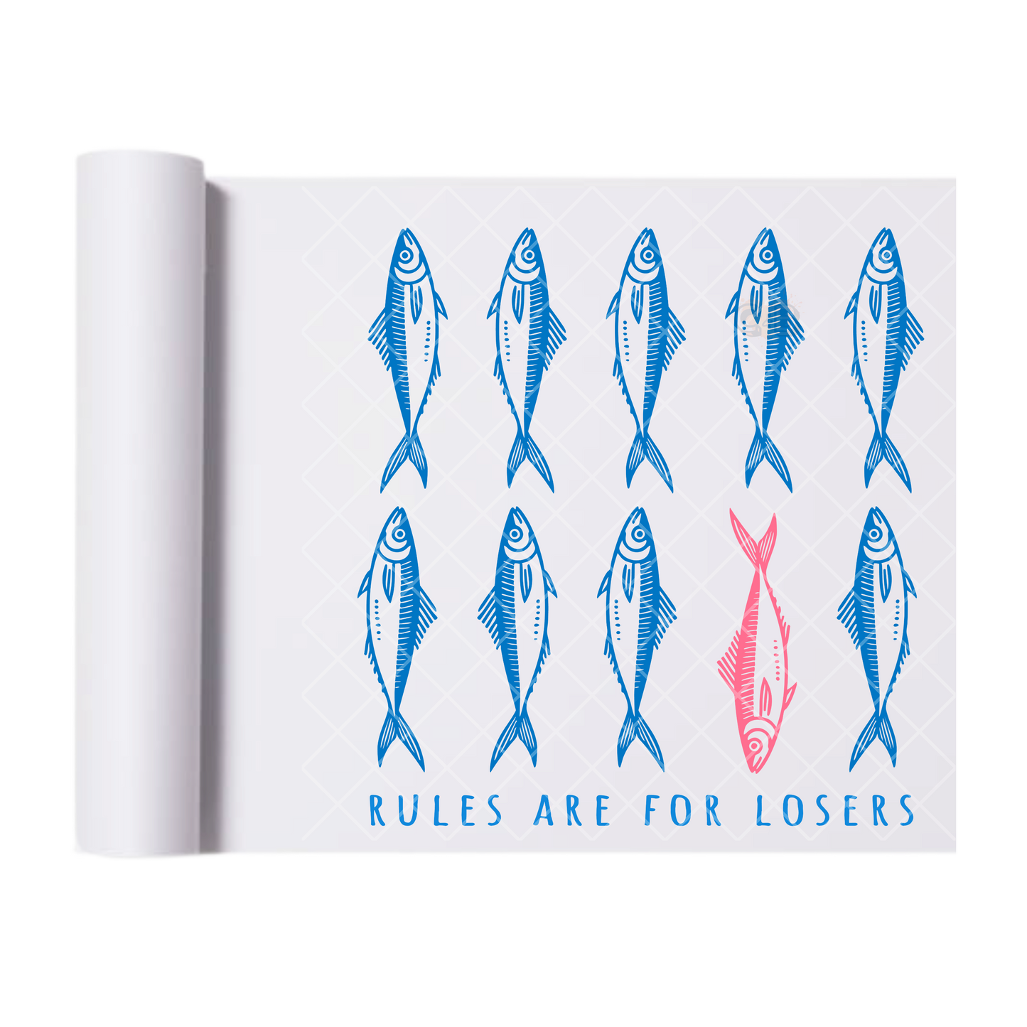 Rules Are For Losers Fish - Direct Print Film Transfer for Trendy T-Shirts, Cotton, Polyester & Blends - High-Quality Print