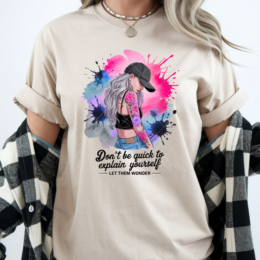 Let Them Wonder Water Color - Premium Graphic T-Shirt for Casual Wear