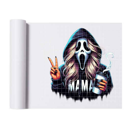 Ghostface Mama Blonde Black Hoodie & Coffee DTF Transfer