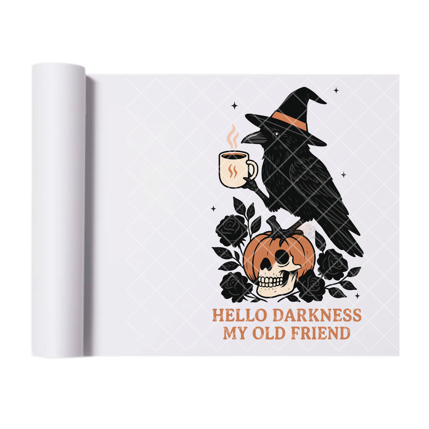 Hello darkness my old friend - Ready To Press Print Transfer for Apparel, Cotton, Polyester & Blends - High-Quality Print- Commercial Grade