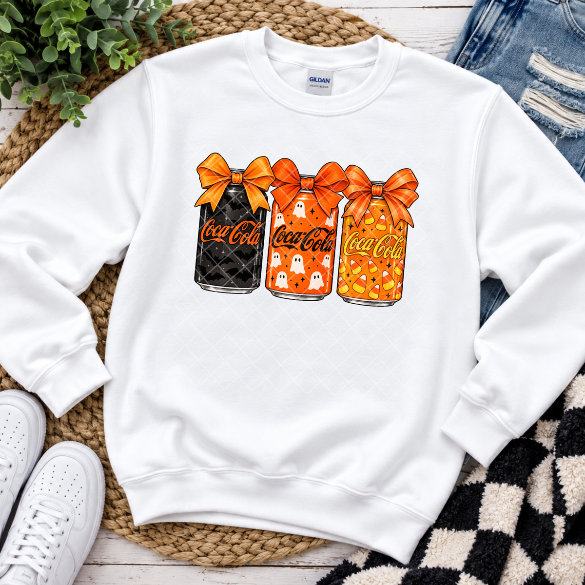 Cola Halloween Orange Cans - Premium Graphic T-Shirt for Casual Wear
