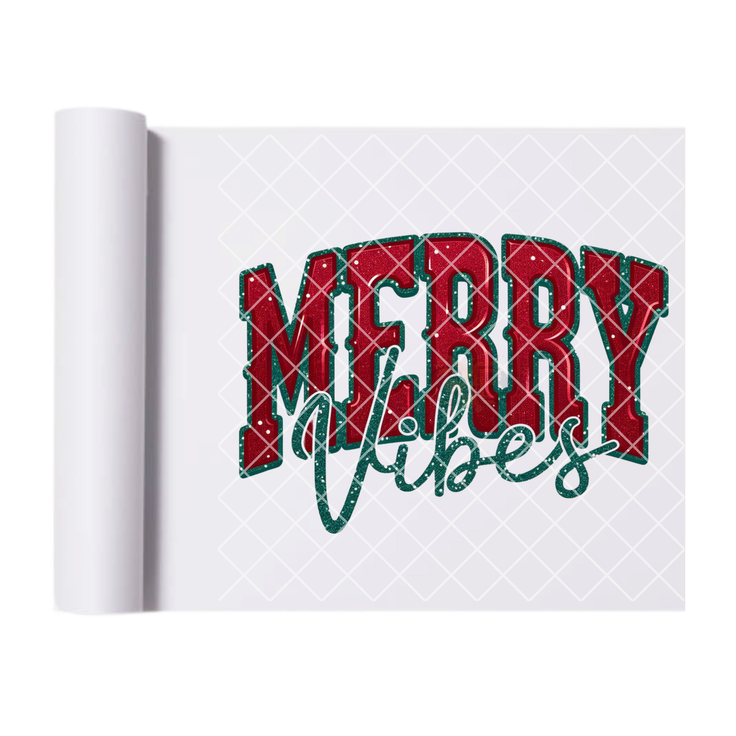 Merry Vibes Red Green DTF Transfer