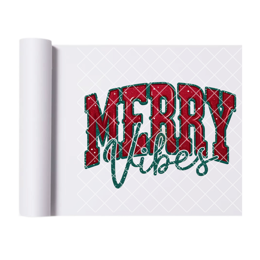 Merry Vibes Red Green DTF Transfer