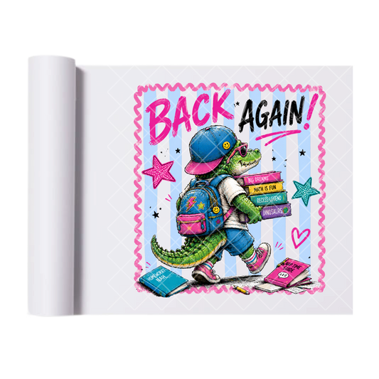 Back Again Gator - Direct Print Film Transfer for T-Shirts, Cotton, Polyester & Blends - High-Quality Print