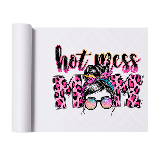 Hot Mess Pink Cheetah Print - Direct Print Film Transfer for T-Shirts, Cotton, Polyester & Blends - High-Quality Print