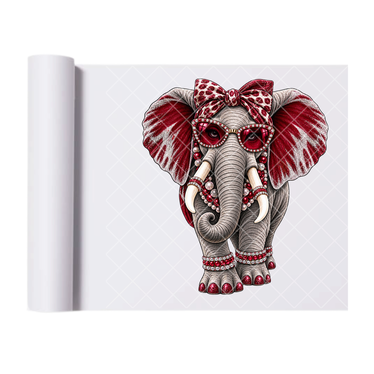 Fancy Bling Elephant - Direct Transfer Print, Ready To Press For T-Shirts, Cotton, Polyester & Blends - Tshirt Business Quality