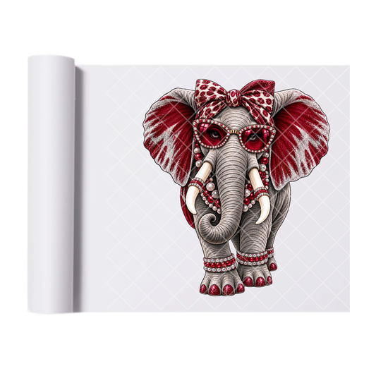 Fancy Bling Elephant - Direct Transfer Print, Ready To Press For T-Shirts, Cotton, Polyester & Blends - Tshirt Business Quality