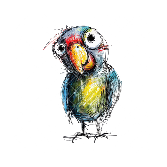 Bird Sketch Art Painting PNG
