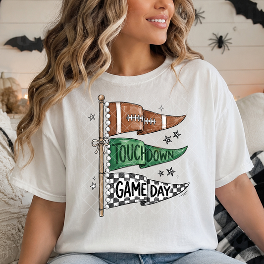 Touchdown Gameday Flags - Premium Graphic T-Shirt for Casual Wear