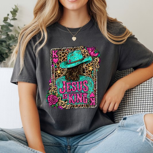 Jesus Is King Playing Card - Premium Graphic T-Shirt for Casual Wear