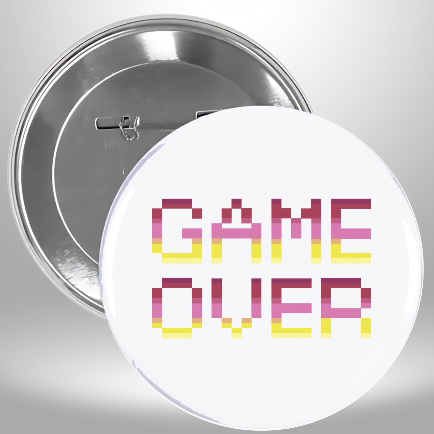 8 Bit Game Over Pinback Button