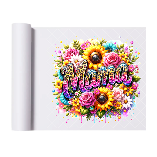 Full Bouquet With Mama hombre Print- Direct Print Film Transfer for T-Shirts, Cotton, Polyester & Blends - High-Quality Print