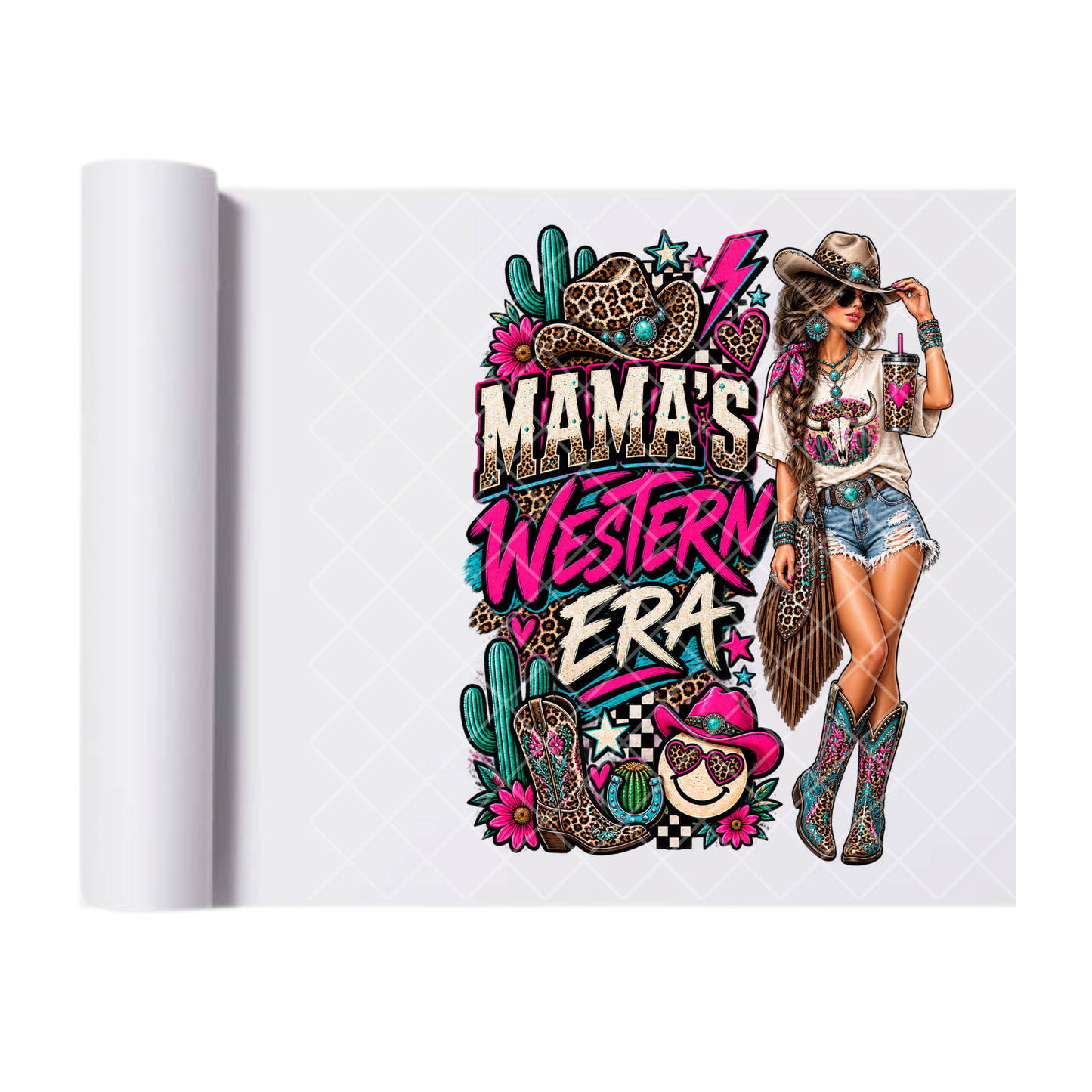 Mama's Western Era - Ready To Press Print Transfer for Apparel, Cotton, Polyester & Blends - High-Quality Print- Commercial Grade