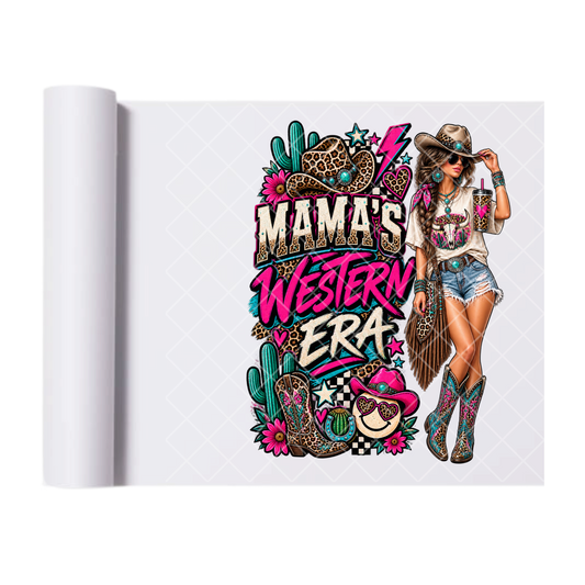 Mama's Western Era - Ready To Press Print Transfer for Apparel, Cotton, Polyester & Blends - High-Quality Print- Commercial Grade