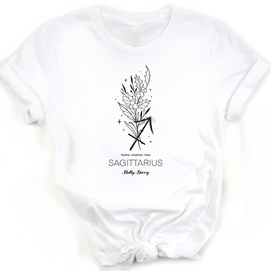 Sagittarius Holly Berry - Premium Graphic Trendy T-Shirt for Casual Wear