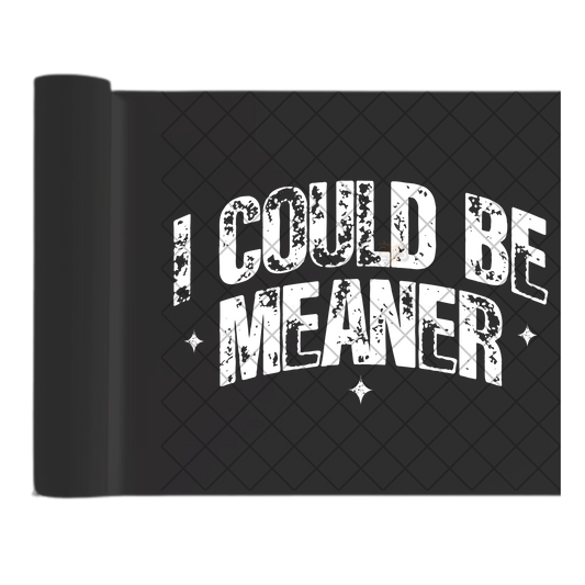 I Could Be Meaner Distressed - Ready To Press Print Transfer for Apparel, Cotton, Polyester & Blends - High-Quality Print- Commercial Grade