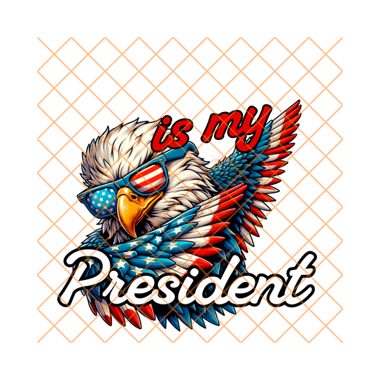 Trump Is My President Eagle American Flag PNG