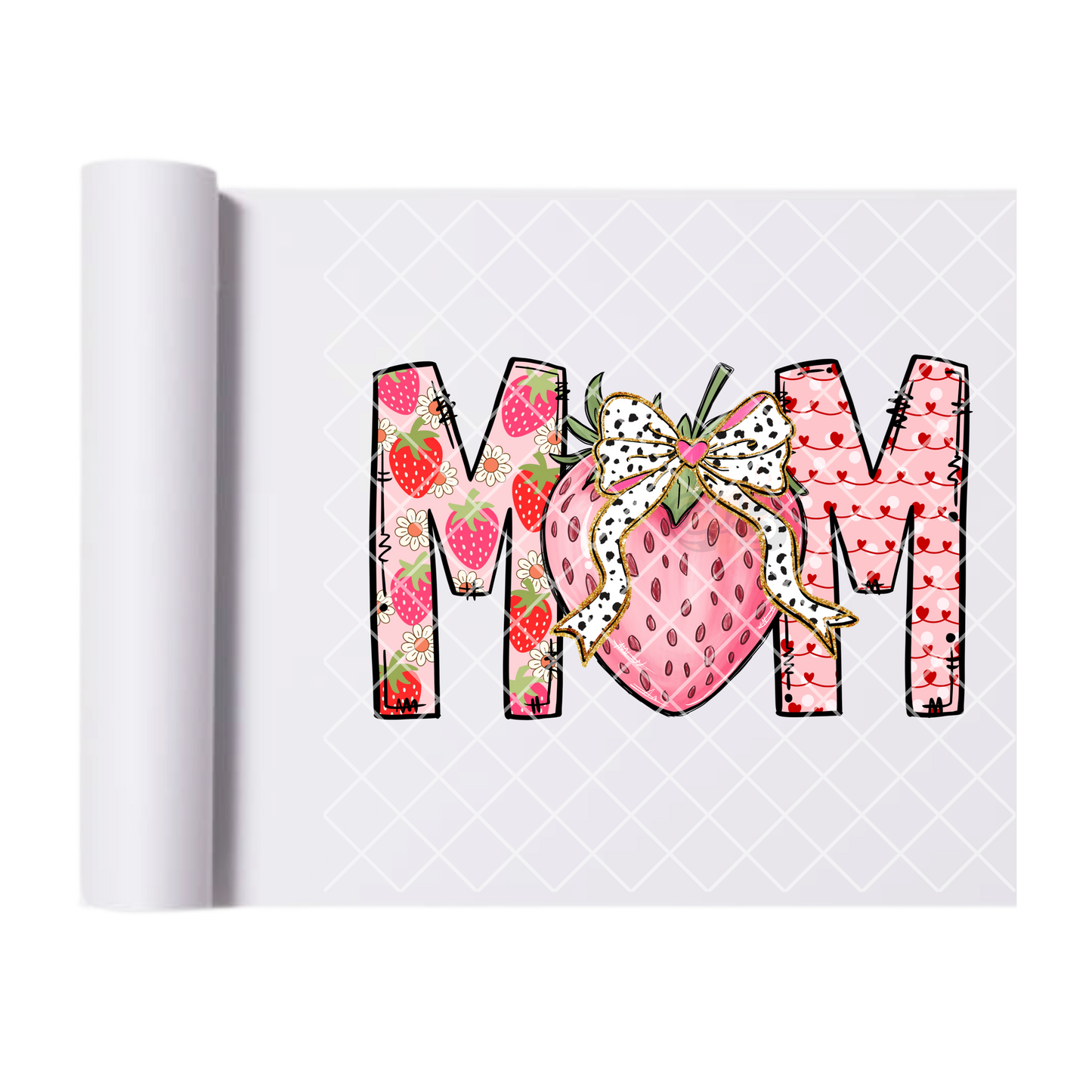 Mom strawberry theme DTF film t shirt transfer