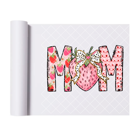 Mom strawberry theme DTF film t shirt transfer