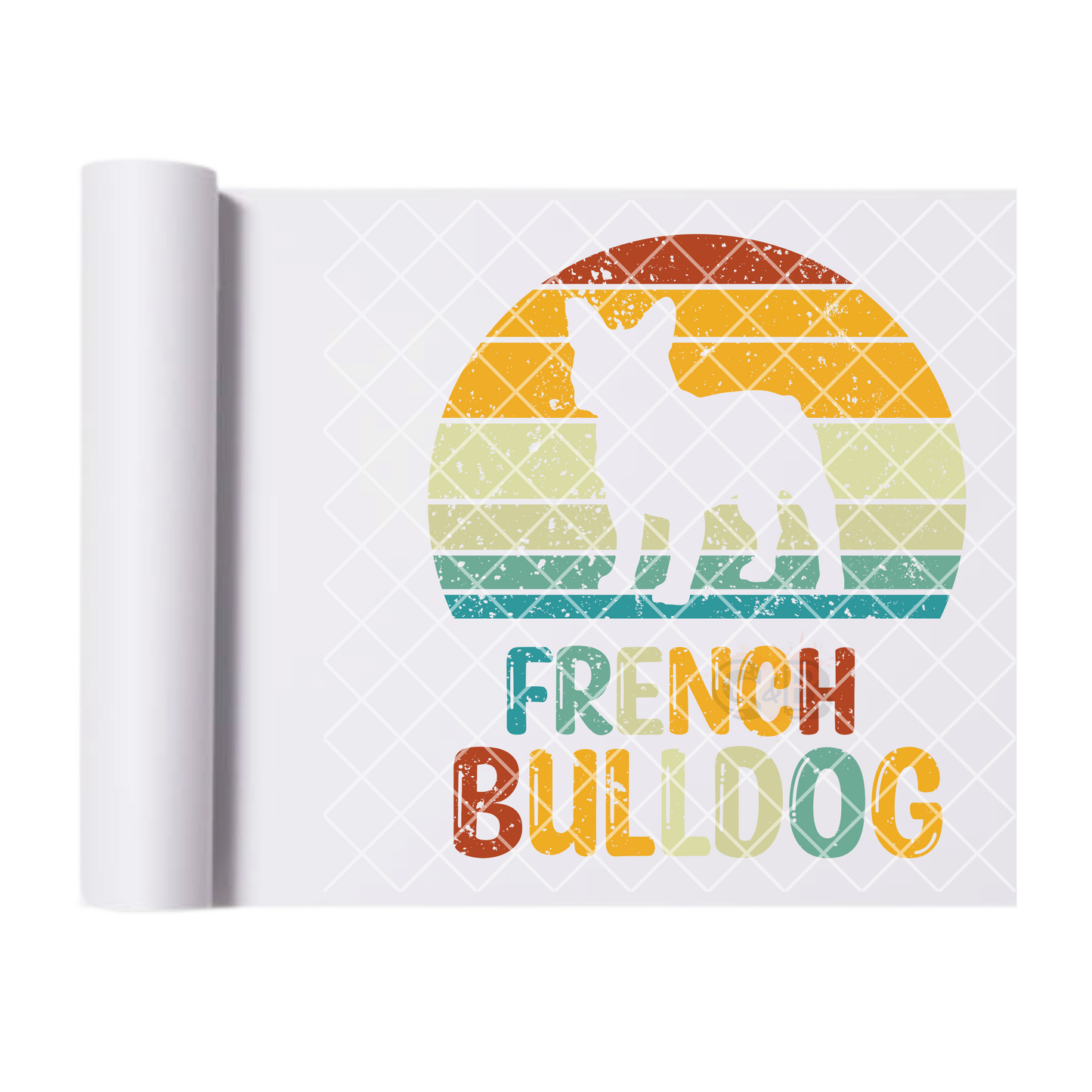 French bulldog artwork DTF film t shirt transfer