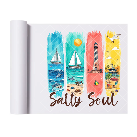 Salty Soul - Direct Print Film Transfer for Trendy T-Shirts, Cotton, Polyester & Blends - High-Quality Print