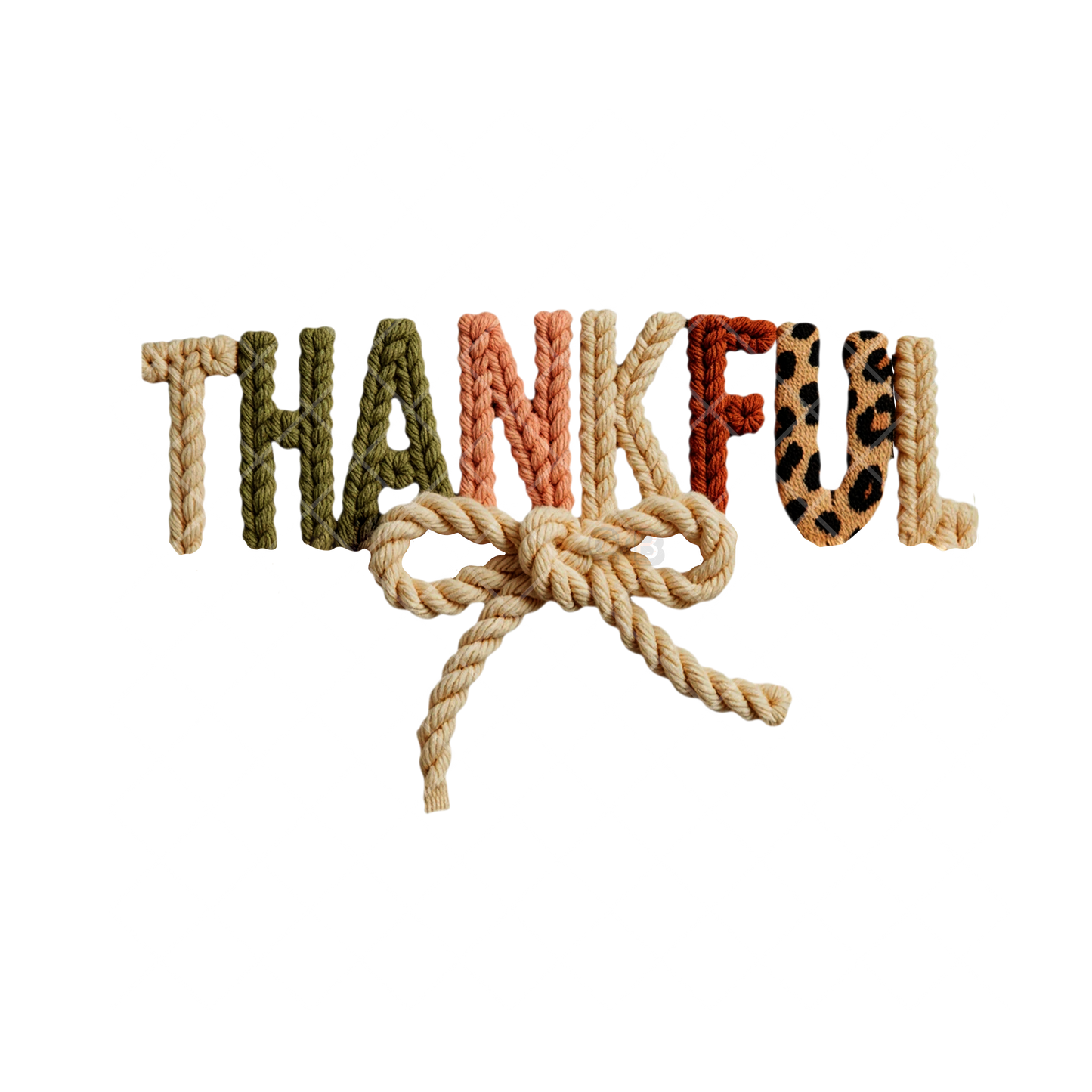 Thankful Faux Crochet PNG File