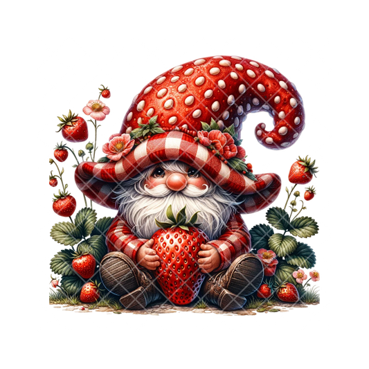 Strawberry Themed Gnome PNG