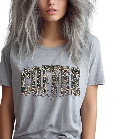 Coffee Weather Leopard Print - Premium Graphic T-Shirt for Casual Wear