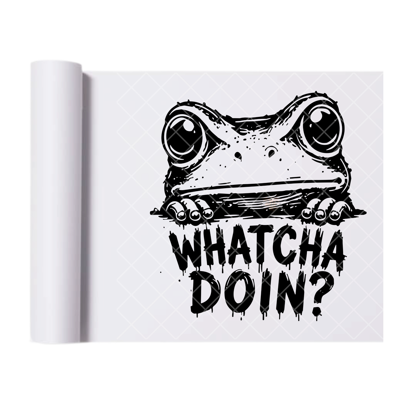 Whatcha Doing Frog - Direct Transfer Print, Ready To Press For T-Shirts, Cotton, Polyester & Blends - Tshirt Business Quality