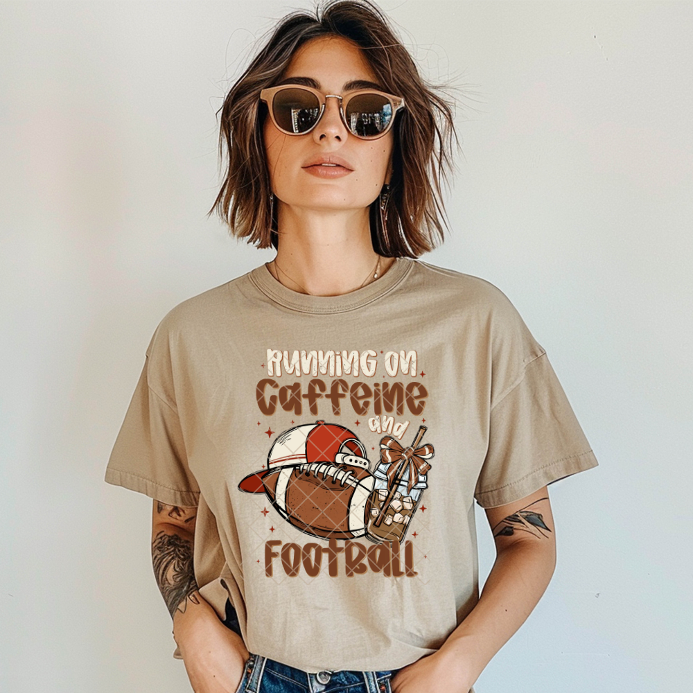 Running on Caffeine Football - Premium Graphic T-Shirt for Casual Wear