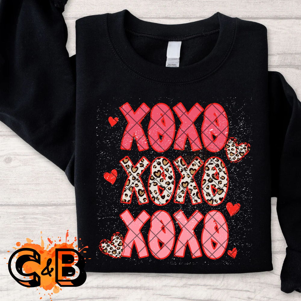 Xoxo valentines find cheetah print PNG