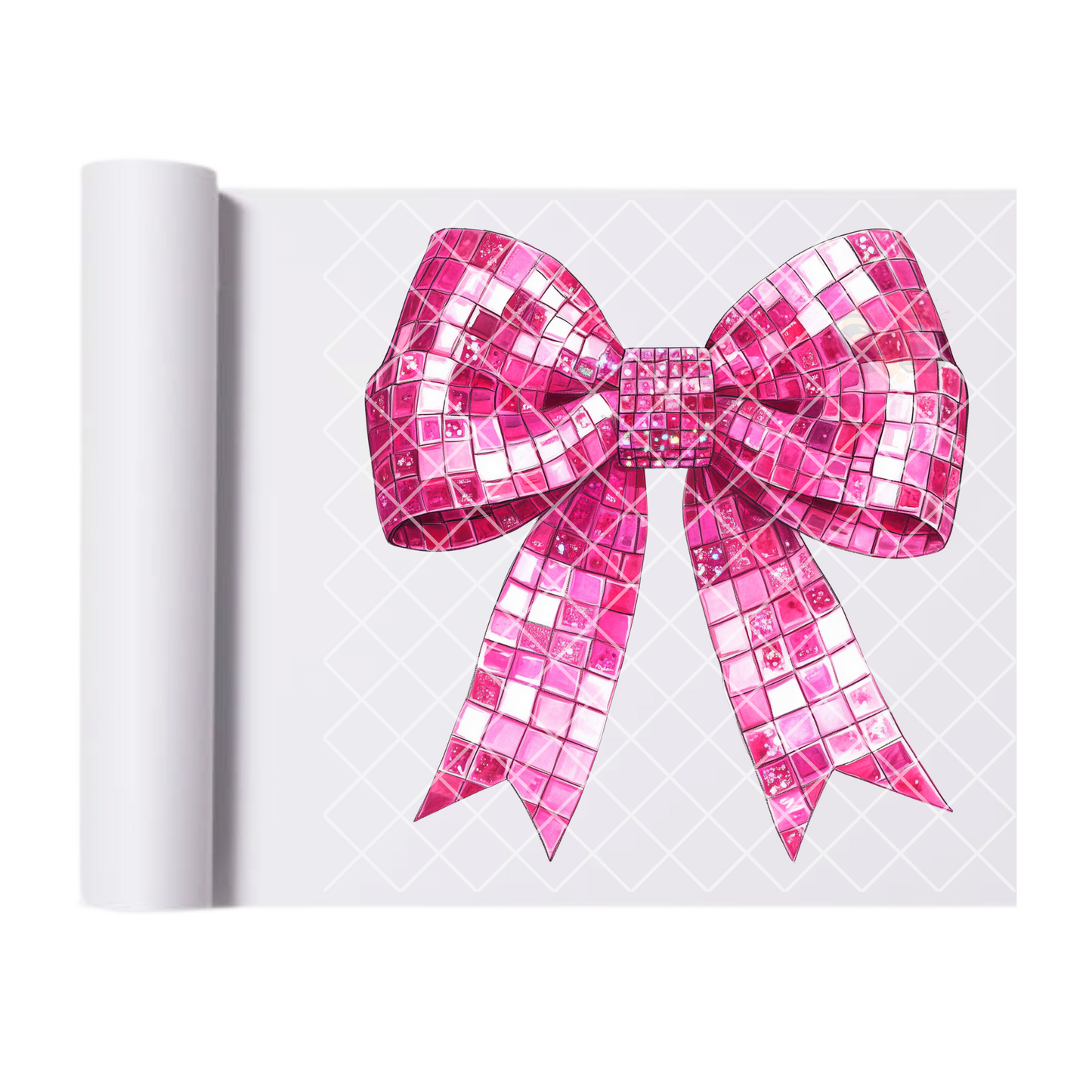 Pink disco bow DTF transfer-high quality transfer for printing
