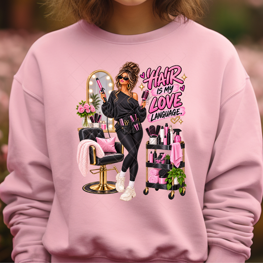 Hair is My Love Language - Premium Graphic T-Shirt for Casual Wear